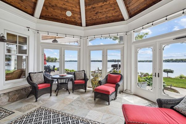 Interior, Sun Room, Water, Wooden Ceilings