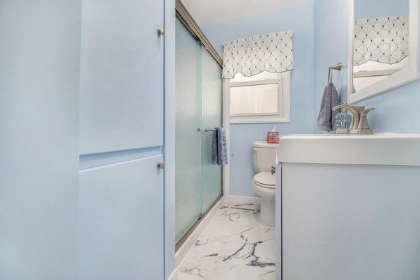 Bathroom, Glass Shower, Interior, Marble