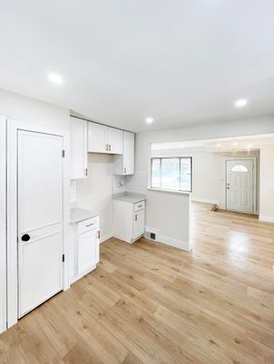 Interior, Kitchen, Recessed Lighting, Wood Texture Flooring