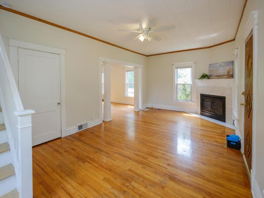 Empty room, Fireplace, Interior, Wood Texture Flooring