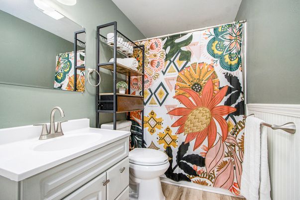 Bathroom, Interior, Wood Texture Flooring