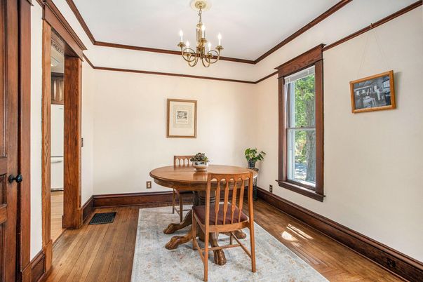 Chandelier, Dining room, Interior, Wood Texture Flooring