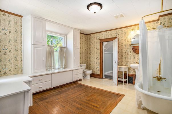 Bathroom, Free Standing Baths, Interior, Wood Texture Flooring