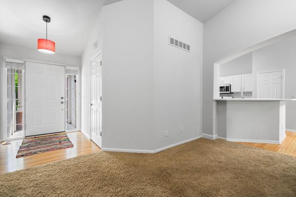 Interior, Kitchen, Pendant Lights, Wood Texture Flooring