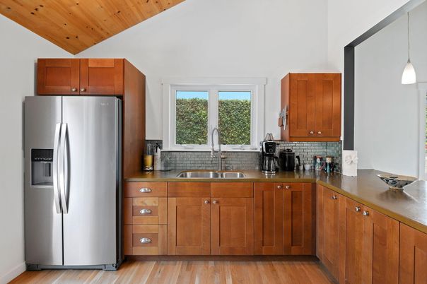 Interior, Kitchen, Pendant Lights, Wooden Ceilings, Wood Texture Flooring