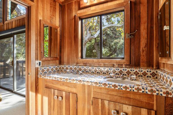 Bathroom, Interior, Tile Countertops, Wooden Walls