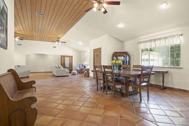 Dining room, Interior, Living room, Recessed Lighting, Wooden Ceilings