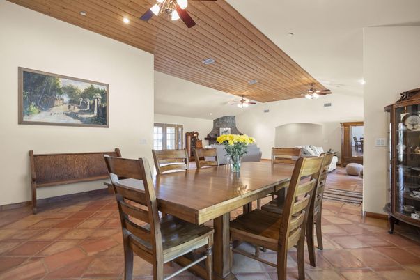 Dining room, Interior, Recessed Lighting, Wooden Ceilings