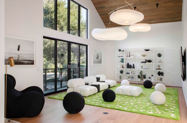 Interior, Living room, Pendant Lights, Wooden Ceilings, Wood Texture Flooring