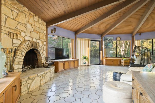 Fireplace, Interior, Stone Walls, Wooden Beams, Wooden Ceilings