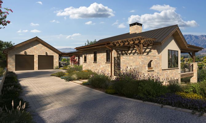 Attached, Exterior, Facade, Brick Facade, Mediterranean