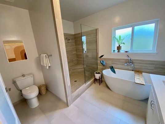 Bathroom, Free Standing Baths, Glass Shower, Interior