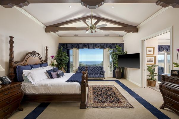 Bedroom, Interior, Recessed Lighting, Wooden Beams