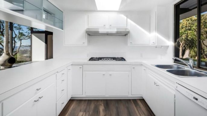 Interior, Kitchen, Wood Texture Flooring