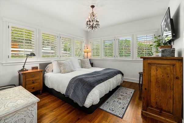 Bedroom, Chandelier, Interior, Wood Texture Flooring