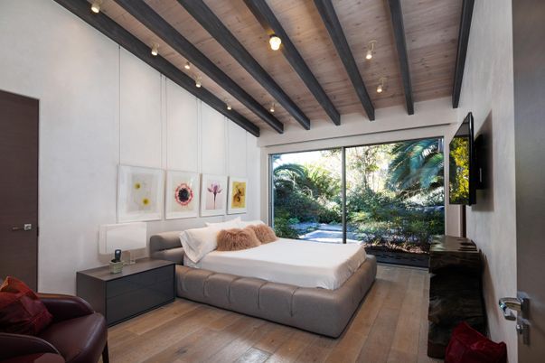 Bedroom, Interior, Wooden Beams, Wooden Ceilings, Wood Texture Flooring