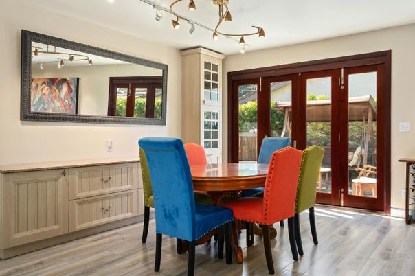 Dining room, Interior, Wood Texture Flooring
