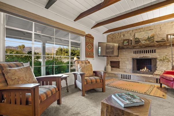 Fireplace, Interior, Living room, Stone Walls, Wooden Beams