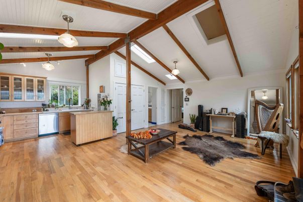 Interior, Kitchen, Living room, Pendant Lights, Wooden Beams, Wood Texture Flooring