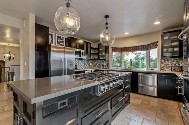 Interior, Kitchen, Pendant Lights, Recessed Lighting, Stainless Steel Appliances