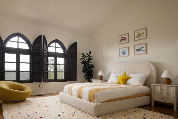 Bedroom, Interior, Wood Texture Flooring