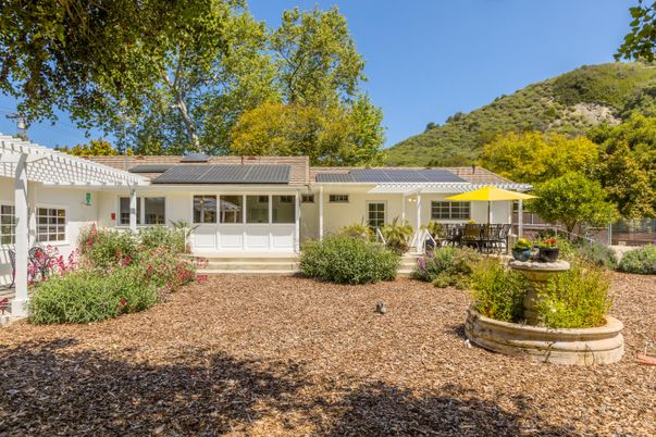 Backyard, Exterior, Facade, Solar Panels, Mediterranean