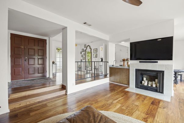 Fireplace, Interior, Wood Texture Flooring