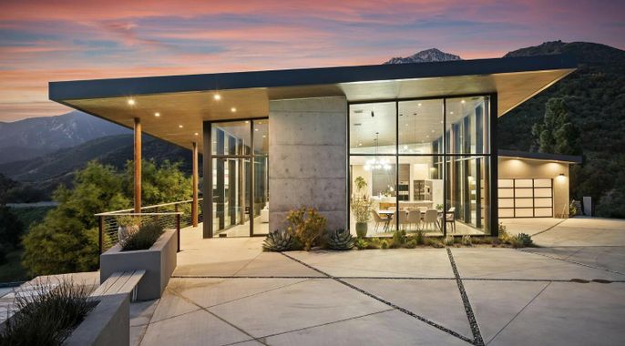 Attached, Exterior, Facade, Modern