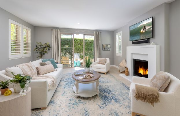 Fireplace, Interior, Living room, Recessed Lighting