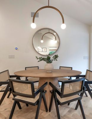 Dining room, Interior, Wood Texture Flooring