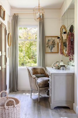 Home Office, Interior, Pendant Lights, Wood Texture Flooring