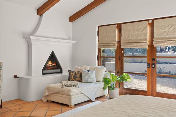 Bedroom, Fireplace, Interior, Wooden Beams
