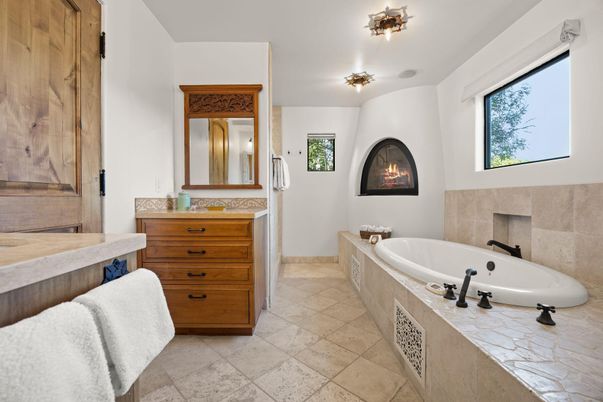 Bathroom, Fireplace, Interior