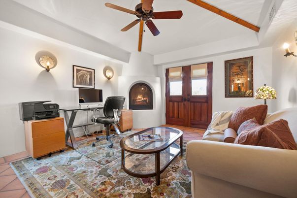 Fireplace, Home Office, Interior, Living room, Wooden Beams