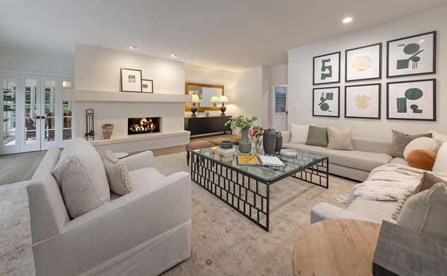 Fireplace, Interior, Living room, Recessed Lighting