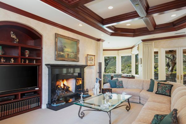 Fireplace, Interior, Living room, Recessed Lighting