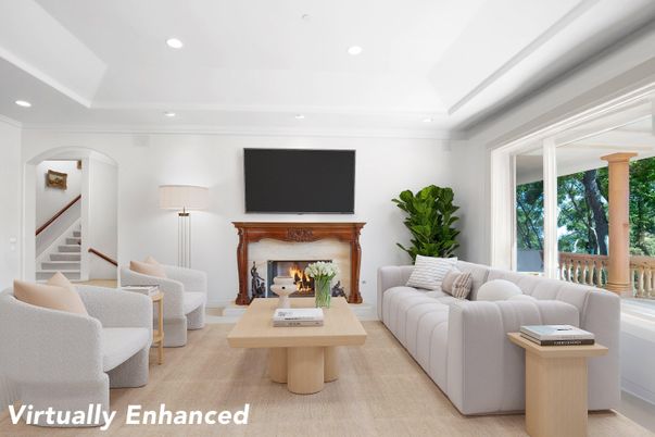 Fireplace, Interior, Living room, Recessed Lighting