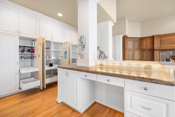 Fireplace, Interior, Recessed Lighting, Wood Texture Flooring