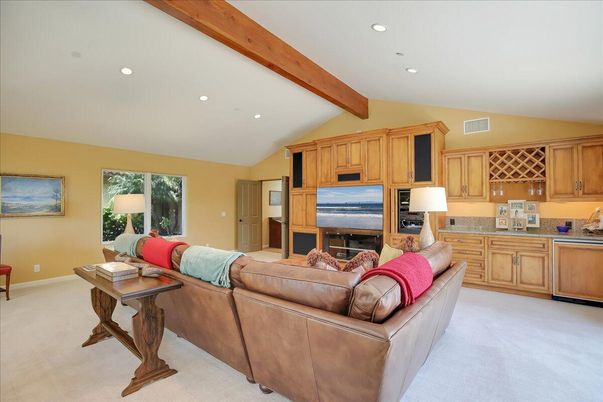 Interior, Kitchen, Living room, Recessed Lighting, Wooden Beams