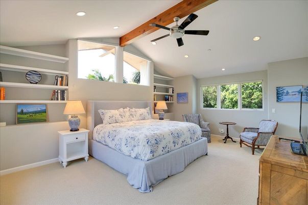 Bedroom, Interior, Recessed Lighting, Wooden Beams