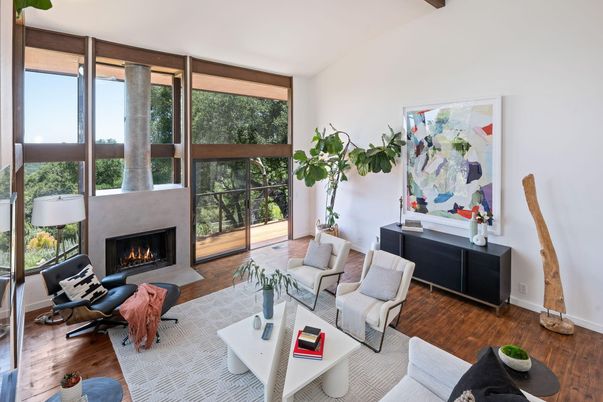 Fireplace, Interior, Living room, Wooden Beams, Wood Texture Flooring