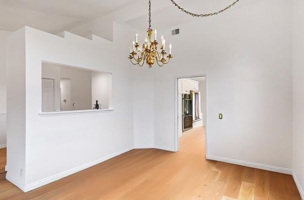 Chandelier, Empty room, Interior, Wood Texture Flooring