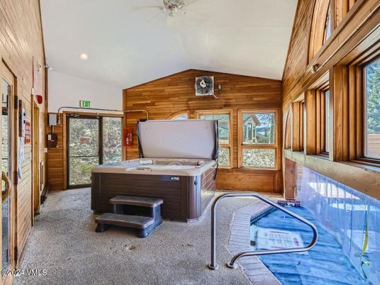 Hot Tub, Interior, Recessed Lighting, Wooden Walls