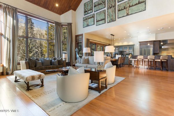 Dining room, Interior, Kitchen, Living room, Pendant Lights, Recessed Lighting, Wooden Ceilings, Wood Texture Flooring