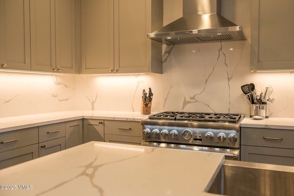 Interior, Kitchen, Marble Walls, Stainless Steel Appliances