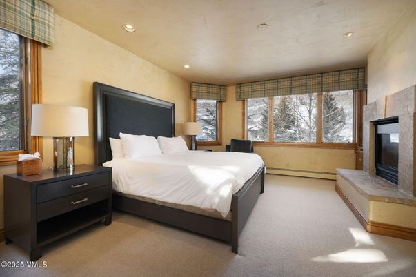 Bedroom, Fireplace, Interior, Recessed Lighting