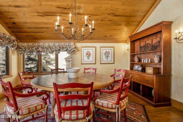 Chandelier, Dining room, Interior, Wooden Ceilings, Wood Texture Flooring