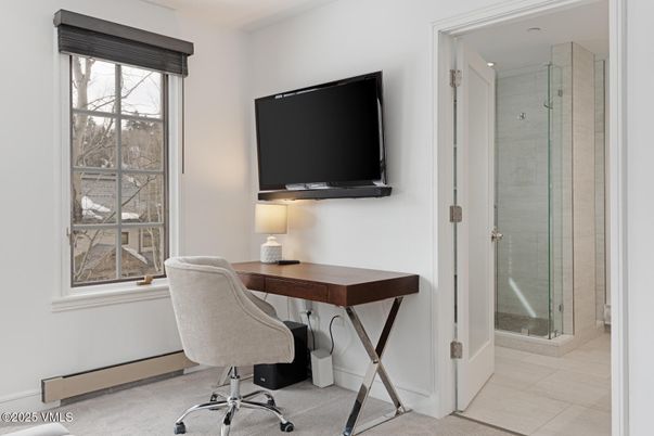 Bathroom, Glass Shower, Home Office, Interior, Recessed Lighting