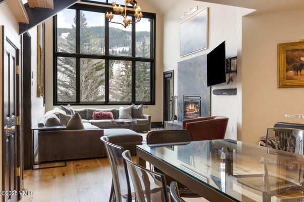 Chandelier, Dining room, Fireplace, Interior, Living room, Wood Texture Flooring
