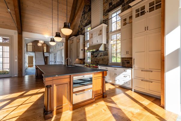Interior, Kitchen, Pendant Lights, Wooden Ceilings, Wood Texture Flooring